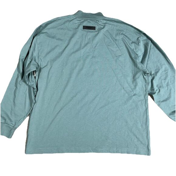 FEAR OF GOD Shirt Mens M Sycamore ESSENTIALS Oversized Mock Long Sleeve NEW - Picture 5 of 9